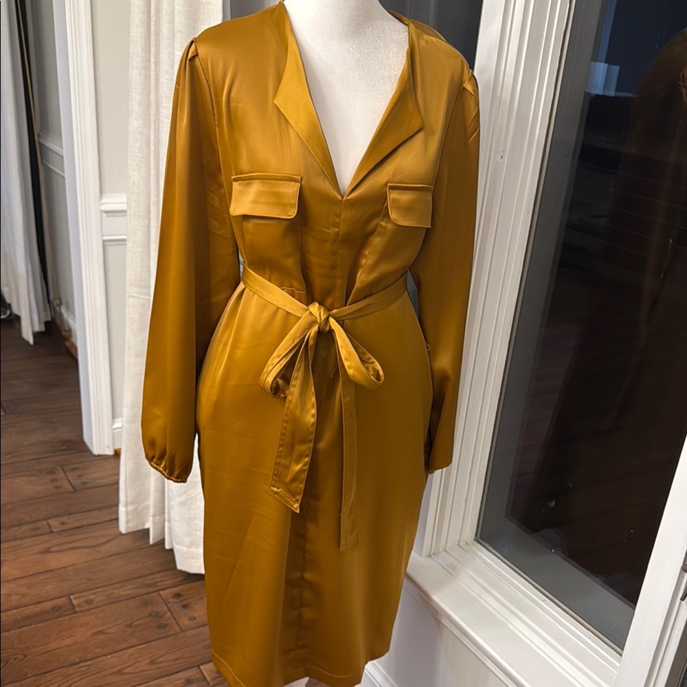 Jones New York Gold Long Sleeve Dress